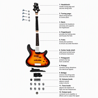 Electric Bass Guitar 4 String PJ Pickup Basswood Body Maple Neck Rosewood Fretboard Rock Band Stage Performance OEM ODM