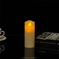 Bougies Pilier Électriques LED Réalistes Sans Flamme, Fonctionnant sur Piles, en Plastique, pour la Décoration Intérieure, Noël, Pâques, Nouvel An