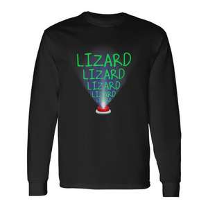 Camiseta de manga larga Lizard Trending Meme, color negro, unisex, talla para adultos - Product Image 1