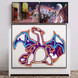 Enseigne néon LED Charizard en silicone, décoration murale anime, éclairage artistique pour parc à thème, indice IP54, forme rectangulaire, DC 12V, garantie 1 an - Product Image 3