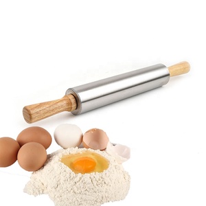 สแตนเลสสตีลครัวกลิ้งพินสําหรับเบเกอรี่เรียบน้ําหนักเบาNon-Stick Rollerสําหรับเบเกอรี่คุกกี้พิซซ่าF OndantเปายCrust - Product Image 1