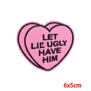 Patch brodé thermocollant rose Kiss Cute but Psycho Dice pour vêtements, chapeaux et sacs – Grande Vente - Product Image 3