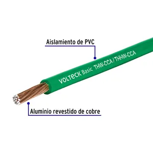 CAJA 1 Rollo de 100 metros de cable THW CCA 10 AWG verde, BÁSICO - Product Image 2