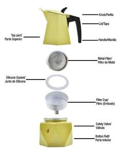 Premium 4-6 Cup Espresso Maker 150-300ml Inducción Adecuado Premium Espressokocher Camping Oficina Café Kaffeekocher Metal - Product Image 5