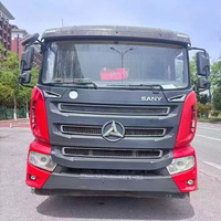 Pompe à béton Sany 43m d'occasion, moteur diesel, modèle 2023, entièrement entretenue, hydraulique, stable, montée sur camion