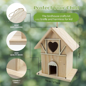Simple <strong>Wooden</strong> Hanging Ornament, Country-<strong>Style</strong> <strong>Bird</strong> Breeding Box, Garden and Yard Decoration, Outdoor Birdhouse - Product Image 4