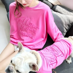 Camiseta de Algodón con Estampado de Letras Turquesa, Conjunto a Juego para Perros y Dueños, Ropa Casual Linda para Uso Diario en Verano - Product Image 4
