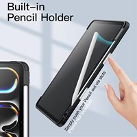 Étui en cuir PU avec porte-crayon intégré, coque intelligente à triple pliage, magnétique, antichoc, étanche pour iPad Pro 11 pouces M5 2025/M4