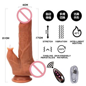 Masturbador Femenino de Pene de Simulación Retráctil de Silicona Totalmente Automático con Control Remoto Plug and Play - Product Image 3