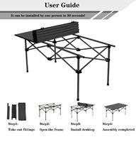 Moderne Portable Pliable Léger Grande Table 4-6 Personnes pour Camping Pique-Nique Arrière-Cour Patio