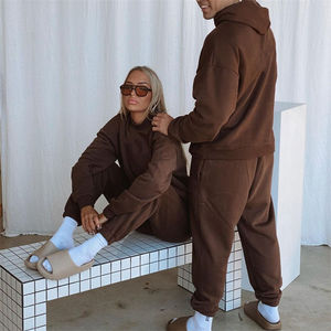 Tuta da Jogger per sport invernali Unisex con cappuccio in pile di cotone bianco Casual <span class=keywords><strong>Tech</strong></span> per coppie - Product Image 4