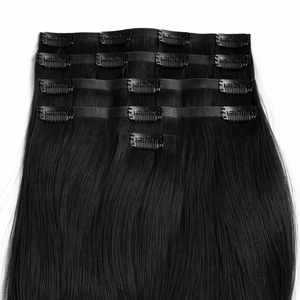 <span class=keywords><strong>Extensiones</strong></span> <span class=keywords><strong>de</strong></span> <span class=keywords><strong>Cabello</strong></span> Clip-In PU Negras Premium, Lisas, Fácil DIY, Volumen y Largo Instantáneos - Product Image 1