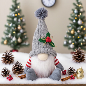 Décoration de Noël, poupée en tricot, Père Noël, jouet en peluche, gnomes pour la décoration de Noël, de la maison et des fenêtres - Product Image 6