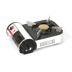 Réchaud à gaz portable en alliage d'aluminium 1-2 brûleurs avec dispositif d'allumage pour le camping en plein air et l'utilisation en voiture - Product Image 2