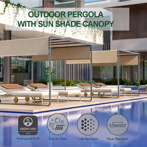 Toldo de aluminio <span class=keywords><strong>para</strong></span> exteriores ANCSEM, tipo cassette completo, impermeable, con protección UV, <span class=keywords><strong>para</strong></span> patio, jardín, balcón o terraza. - Product Image 1