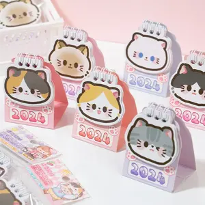 YUXIAN Custom Tisch kalender Cute Cat Mini Kalender Kawaii Portable Pocket Student Record Täglicher Plan Kalender 6 Styles