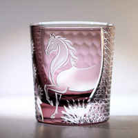 Verre à cocktail de luxe 250 ml gravé à la main en cristal de cheval, design classique, pour whisky et vin, avec coffret cadeau édition limitée