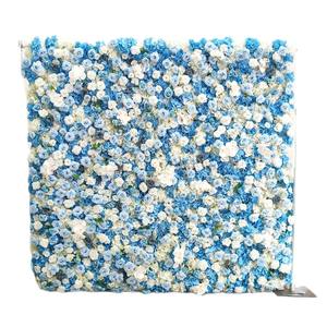 푸른 천 수국 인공 꽃 벽 결혼식 발렌타인 데이 어머니의 날 부활절 장식 배경 오래 지속되는 소품 세트 - Product Image 5