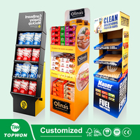 Présentoir de Sol Personnalisé en Carton pour Vente au Détail, Étagère d'Exposition pour Snacks, Aliments, Sauces, Assaisonnements et Confiseries