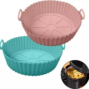 Molde Silicona Para Freidora De Aire Freidora De Aire Silicon 2-Pack Air Fryer Silicone Airfryer Liner Pot Baking Tray Basket