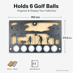 Support mural personnalisé en bois pour balles de golf – Décoration pour souvenirs de tournoi, cadeaux d'entreprise, clubs de golf, collection maison et bureau - Product Image 2
