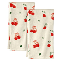 Cotton Kitchen Cleaning Tea Towels Flexible Multi Purpose Wiping Cloths With Loop for Counter Sink Dish Household Restaurant