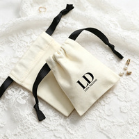 Sac en toile de coton personnalisé avec logo imprimé, beige, pour bijoux, chaussures, emballage cadeau, sac anti-poussière en tissu écologique, vente en gros