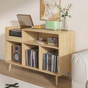 Ajunion Giữa Thế Kỷ Gỗ Kỷ lục Máy Nghe Nhạc Đứng CD <span class=keywords><strong>DVD</strong></span> Phương Tiện Truyền thông Lưu Trữ Vinyl Kỷ lục Tủ Kỷ lục Máy Nghe Nhạc Bảng Cho Phòng Khách - Product Image 2