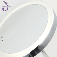 Miroir de Maquillage de Bureau LED Dimmable 8 Pouces avec Cadre en Acier Carbone, Interrupteur à Induction, Fourniture d'Usine OEM, Design Personnalisé