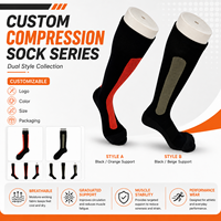 Chaussettes de compression sportives professionnelles respirantes pour la salle de sport