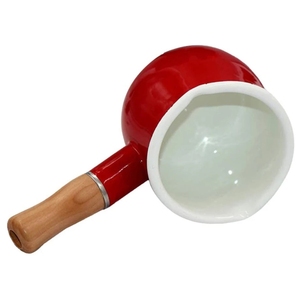 Classic Non Stick Mini Coffee Enamel Milk <strong>Pot</strong> Pan Clay <strong>Cooking</strong> With Single Wooden Handle - Product Image 6