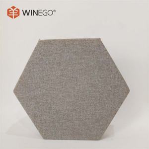 WINEGO Звукоизоляционная тканевая акустическая стеновая панель шестиугольной формы экологически чистая Стекловолоконная акустическая шерстяная стеновая панель - Product Image 1