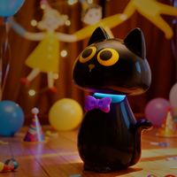 Veilleuse LED en forme de chat mignon en ABS, lumière colorée, lampe de chevet créative pour chambre d'enfant et décoration intérieure