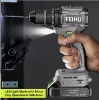 Perceuse sans fil 21V sans balais 0-400/1400 tr/min, mandrin auto-serrant 10 mm, 23+1 réglages de couple, 1 chargeur et 1 batterie 2.0Ah pour le bricolage, le travail du bois et les réparations domestiques