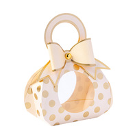 Bonbons à pois avec boîte à bonbons de mariage à la main mignon arc emballage cadeau boîte de papier bébé douche sucette boîte de chocolat