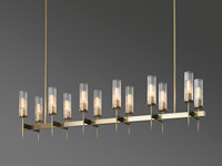 YH minimalista moderno Loft latón cobre ajustable diseño de vidrio lámpara de techo colgante 3000K Led araña luces colgantes Cocina