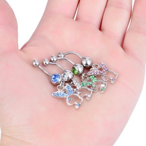 <span class=keywords><strong>Piercing</strong></span> <span class=keywords><strong>per</strong></span> <span class=keywords><strong>Ombelico</strong></span> Ipoallergenico in Acciaio Inox 316L, <span class=keywords><strong>Anello</strong></span> Pendente a Forma di Coniglietto Playboy - Product Image 6