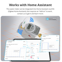 Compteur d'eau intelligent Zigbee à ultrasons avec écran LCD, mesure de la consommation et du débit d'eau, IP68, compatible avec l'application Tuya, DN15-DN25
