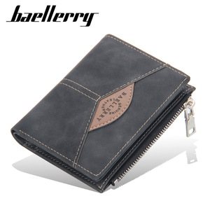 Baellerry Men's Short <b>Wallet</b> PU Leather Vertical Multi Card Slot Zipper Bill <b>Holder</b> Fashion Geometric Pattern - Product Image 5