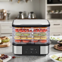 Séchoir multifonction pour champignons, fruits, herbes, déshydrateur alimentaire réglable 5 6 7 plateaux minuterie conception transparente sans BPA OEM