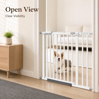 Barrière de sécurité intérieure en acier au carbone épaissi, sans perçage, pour escalier, isolation pour chien, clôture pour animaux de compagnie, porte pour enfant avec fermeture (type : sans)