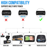 Chargeur de voiture filaire Type-C, adaptateur d'alimentation pour véhicule 12V/24V, sortie 5V 1.5A avec port de charge USB supplémentaire