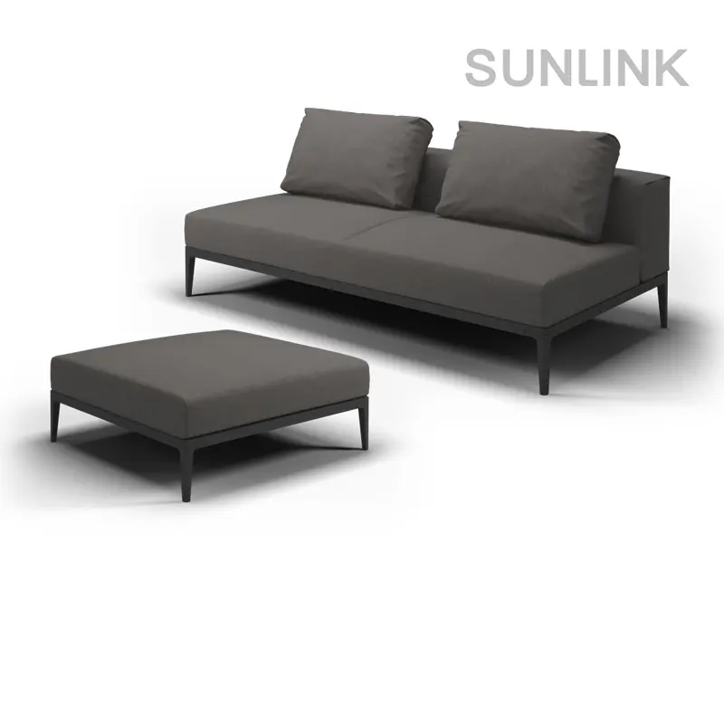 Gartenmöbel Sofa Hochleistungs-Aluminium rahmen gepolstert wasserdichtes Sofa Teak Sofa