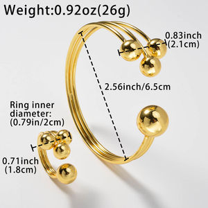 Joyería de Moda, Brazaletes de Bola Entrelazada de Cobre Chapado en Oro de 18K, Anillo para Mujer, Regalos de Boda - Product Image 6