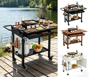 Chariot de barbecue pliable et portable pour plancha Blackstone – Meilleur choix en promotion - Product Image 1