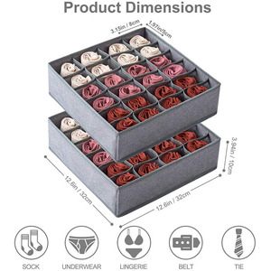 Compartiments de <span class=keywords><strong>rangement</strong></span> en tissu pliable, conteneurs avec 24 noyau, armoire et penderie pliables pour chaussettes, <span class=keywords><strong>sous</strong></span>-vêtements et cravates - Product Image 6