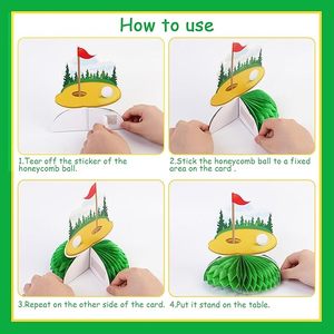 8 Piezas <span class=keywords><strong>de</strong></span> Decoraciones para Mesa <span class=keywords><strong>de</strong></span> Fiesta <span class=keywords><strong>de</strong></span> Golf, Centros <span class=keywords><strong>de</strong></span> Mesa <span class=keywords><strong>de</strong></span> Panal <span class=keywords><strong>de</strong></span> Abeja Amarillos y Verdes, Artículos para Fiestas Deportivas y Cumpleaños - Product Image 3