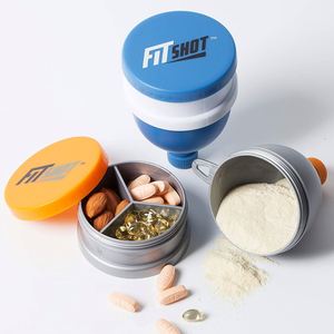 <b>Protein</b> Powder Supplement Funnel Keychain 2 in 1 120Ml <b>Bottle</b> With Pill Box - Product Image 3