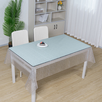 Nappe de table en PVC transparent RNPT, imperméable, en vinyle, anti-huile, résistante aux rayures, protectrice