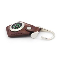 Boussole de survie, boussole porte-clés, mini boussole portable Mini boussole porte-clés en cuir pour l'extérieur